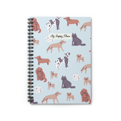 My Happy Place Dog Pattern Spiral Notebook