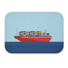 Load image into Gallery viewer, Cargo Ship with Containers in the Ocean Bath Mat
