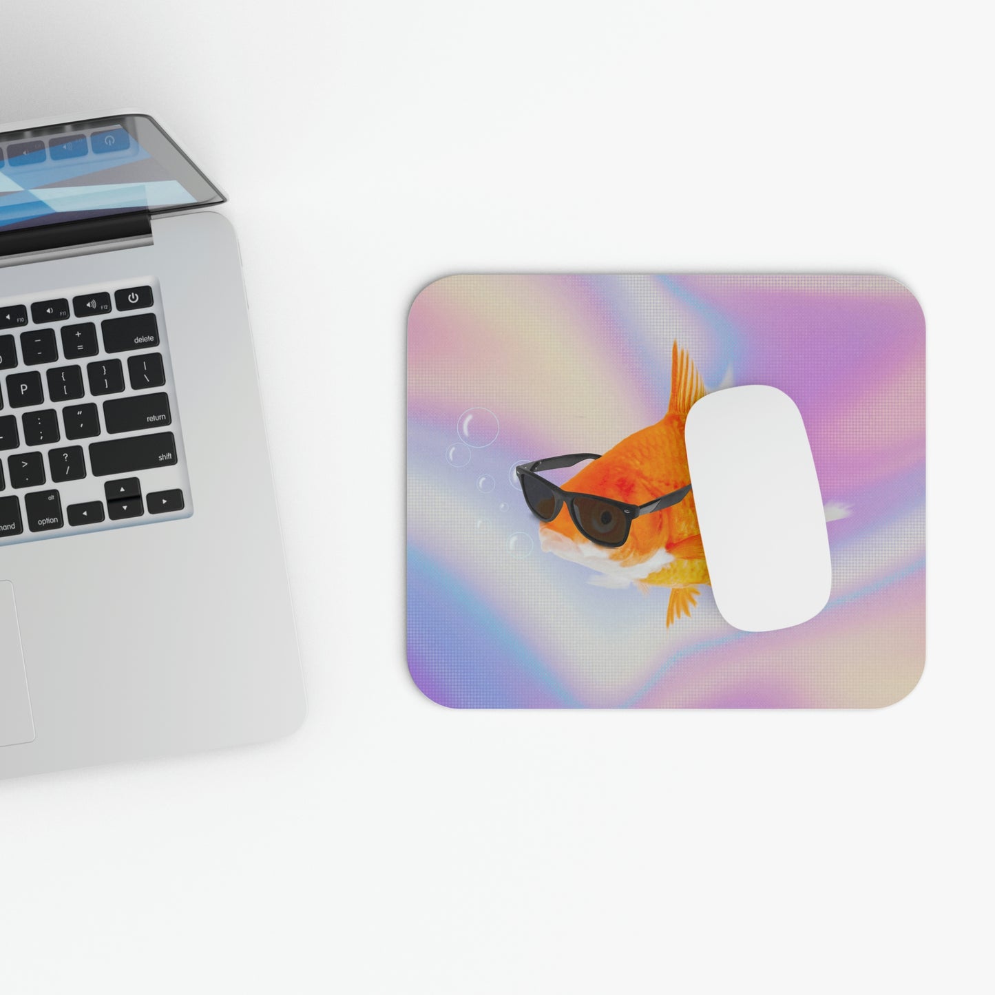 Gold Fish With Sunglasses Mouse Pad