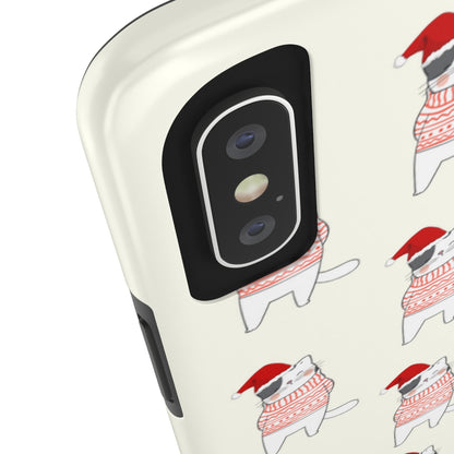 Christmas Cat Tough Case for iPhone with Wireless Charging