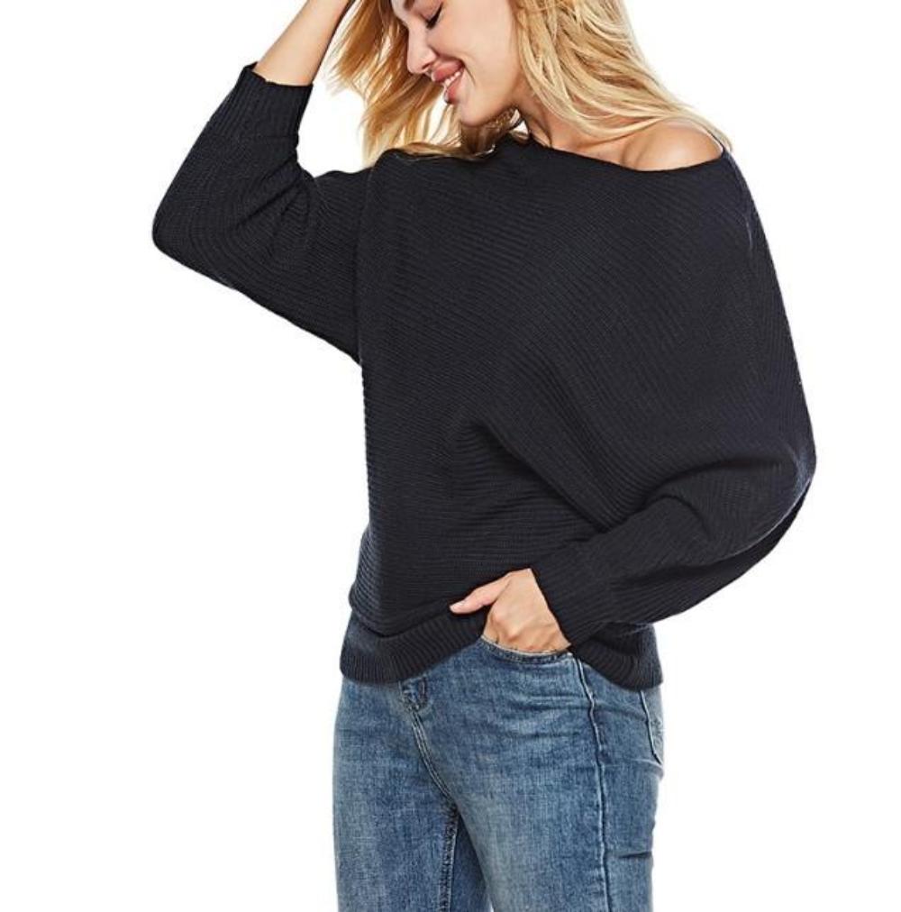 Womens Batwing Mid Length Sweater