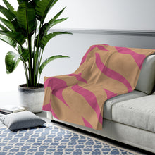 Load image into Gallery viewer, Pink and Orange Leopard Stripes Plush Throw
