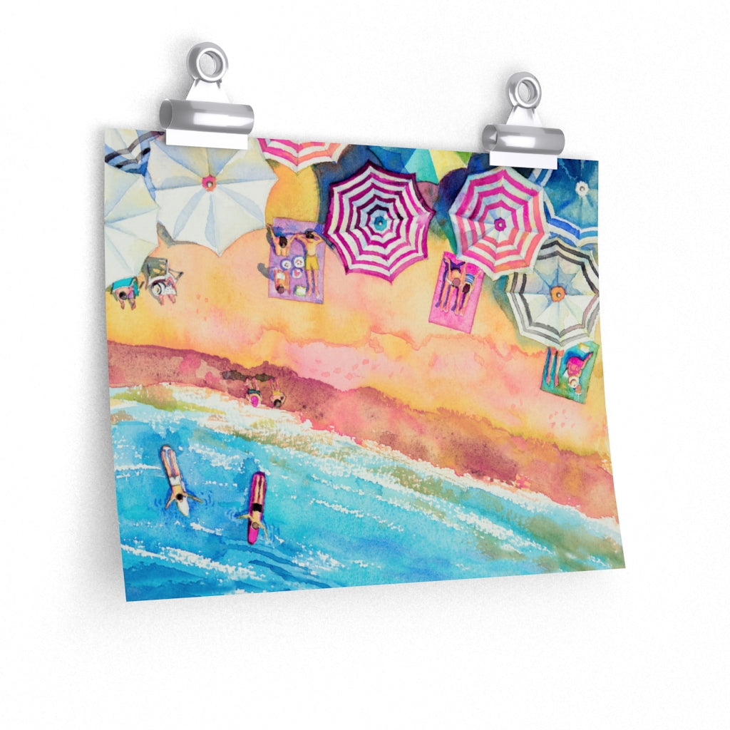 Colorful Day at the Beach Premium Matte horizontal posters - 5 Sizes
