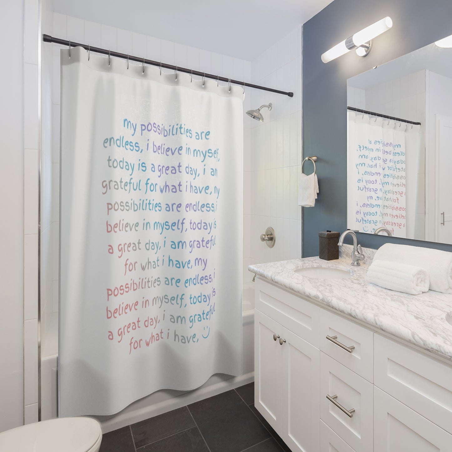 Daily Positive Affirmations Shower Curtain