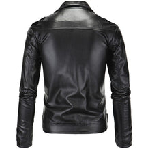 Load image into Gallery viewer, Ninja Stealth Black Mens  Faux Leather Biker Jacket
