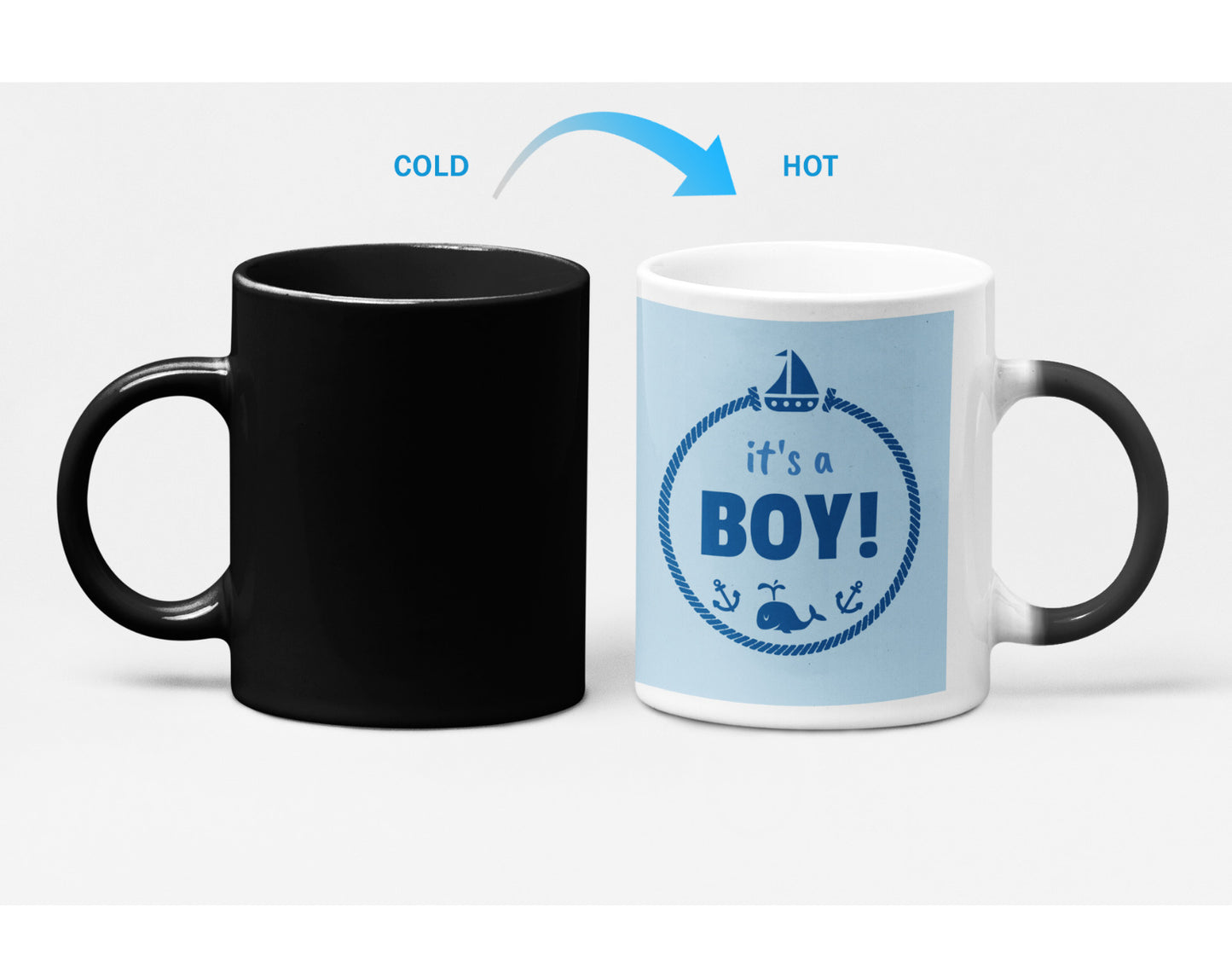 Its a BOY Baby Shower Color Changing Heat Sensitive Mug