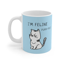Load image into Gallery viewer, I&#39;m Feline Purr-Fect Mug in Blue
