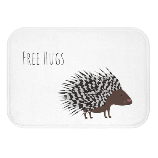 Porcupine Offering Hugs Funny Bath Mat