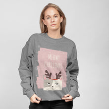 Load image into Gallery viewer, Womens Meowy Christmas Sweatshirt

