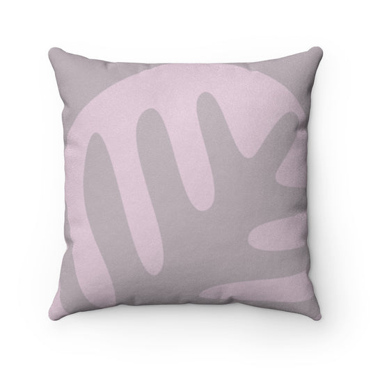 Abstract Pink Leaf Double Sided Print Faux Suede Home Decor Cushion