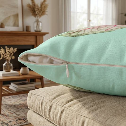 Green Leaf Square Pillow Home Decoration Accents - 4 Sizes