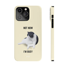 Load image into Gallery viewer, Funny Bored Cat Theme Slim Case for iPhone 14, 14 PRO and 14 PRO MAX
