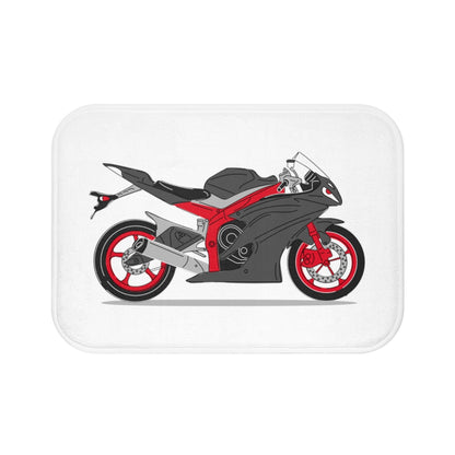Red Motorcycle Bath Mat