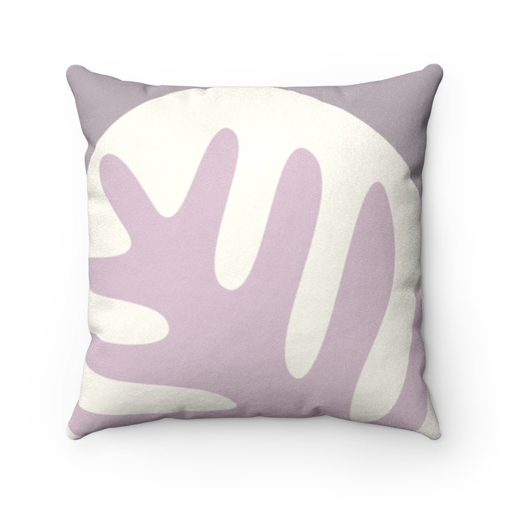 Abstract Pink Leaf Double Sided Print Faux Suede Home Decor Cushion