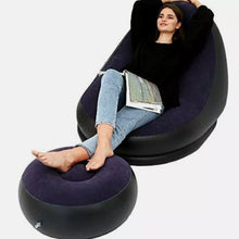 Load image into Gallery viewer, Inflatable Chair with Foot Rest Bean Bag Couch Set Large
