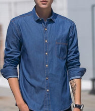 Load image into Gallery viewer, Mens Casual Button Front Denim Shirt
