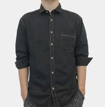 Load image into Gallery viewer, Mens Casual Button Front Denim Shirt
