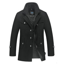 Load image into Gallery viewer, Mens Layered Collar Button Front Military Coat
