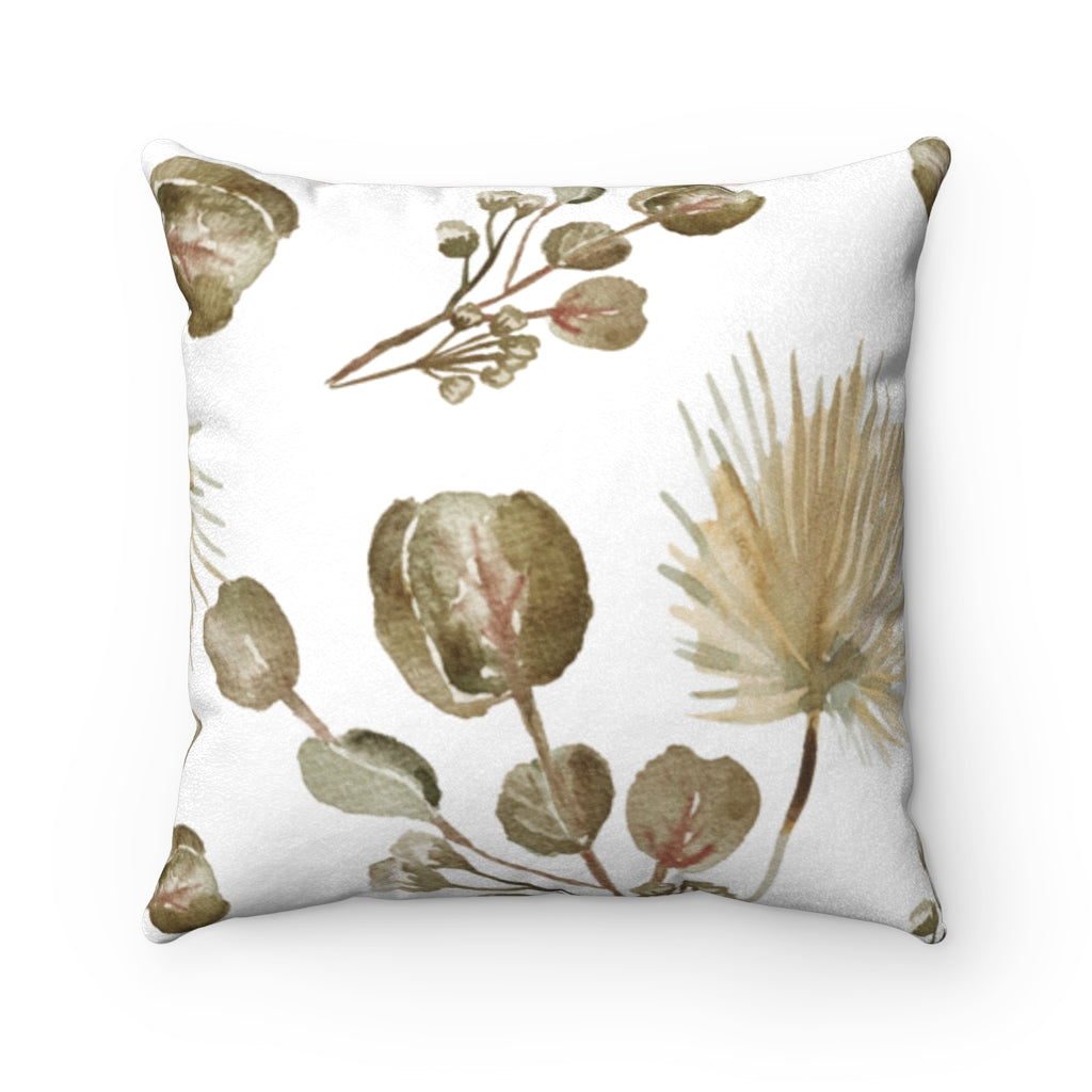 Garder Blossoms Double Sided Print Faux Suede Square Cushion