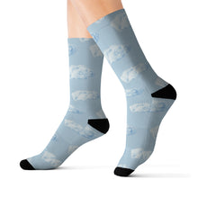Load image into Gallery viewer, Walking on Realistic Clouds Fun Novelty Socks
