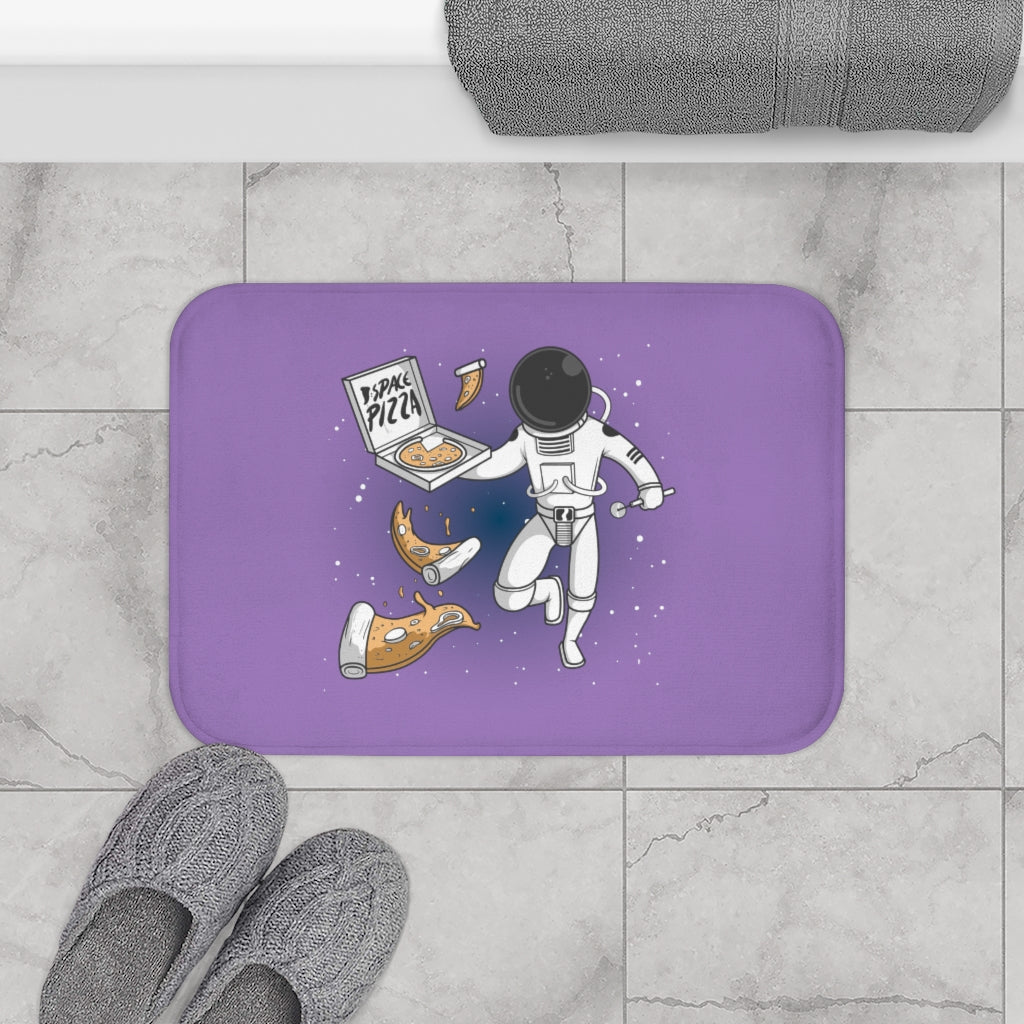Astronaut Eating Space Pizza Bath Mat