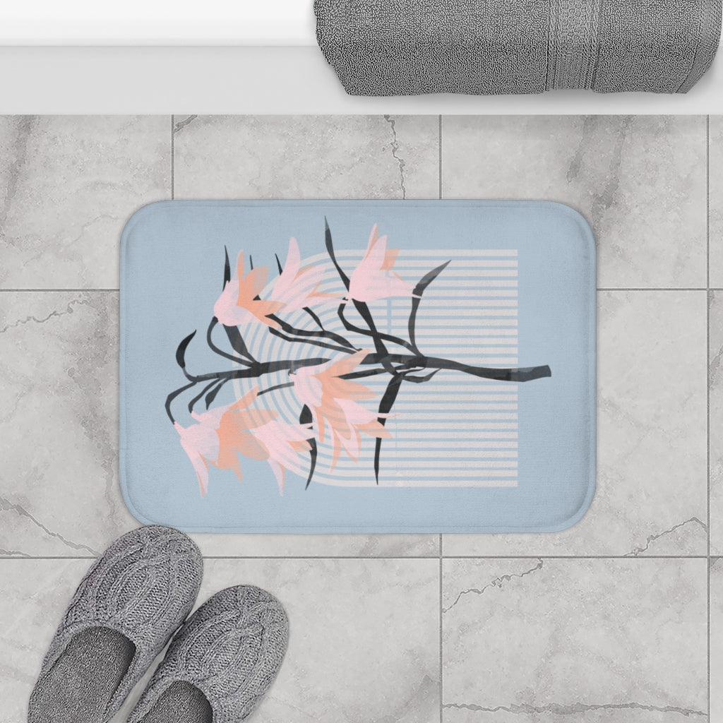 Floral Abstract Bath Mat Home Accents