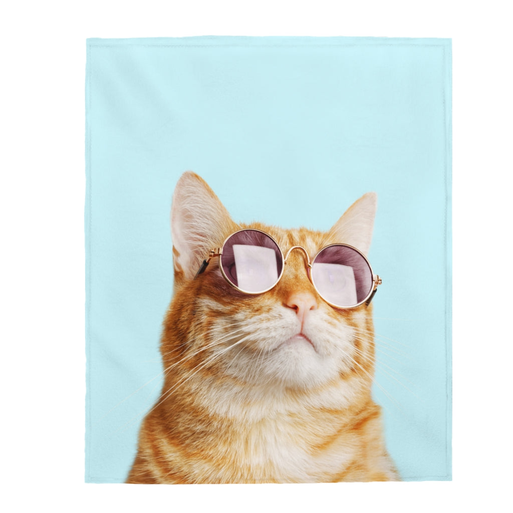 Cat Rules Velveteen Plush Blanket