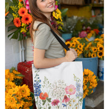 Load image into Gallery viewer, Double Sided Spring Floral Print Tote Bag Medium

