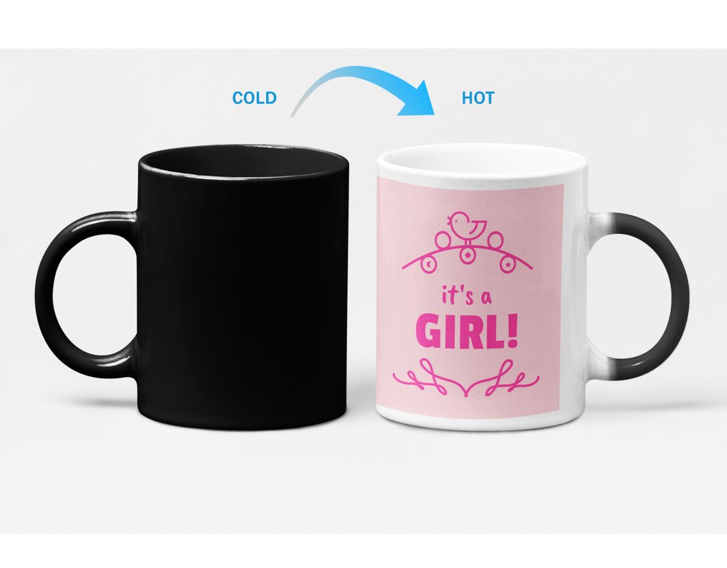 Its a GIRL Baby Shower Heat Sensitive Color Changing Mug