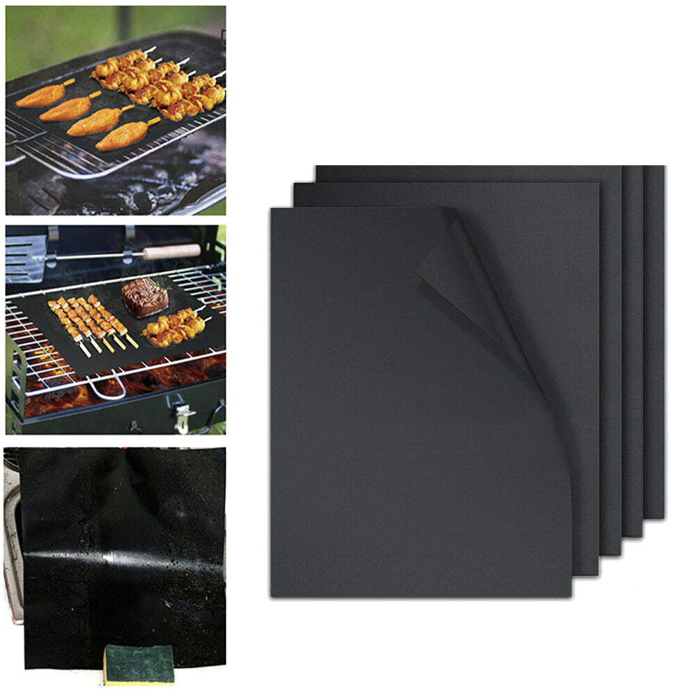 Reusable Non Stick BBQ Meat Grill Mats 5 Pieces