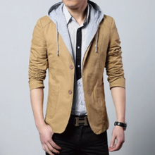 Load image into Gallery viewer, Mens Street Style Hooded Blazer in Black

