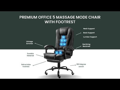 Premium Office 5 Massage Mode Chair with Footrest