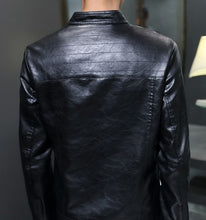 Load image into Gallery viewer, Men&#39;s Biker Faux Leather Jacket
