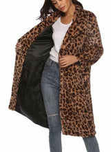 Load image into Gallery viewer, Womens Mid Length Leopard Print Coat
