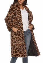 Load image into Gallery viewer, Womens Mid Length Leopard Print Coat
