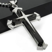 Load image into Gallery viewer, Mens Steel Cross Pendant Necklace
