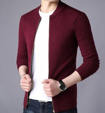 Load image into Gallery viewer, Mens Round Neck Zip Up Cardigan

