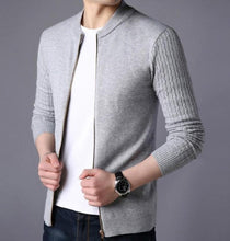 Load image into Gallery viewer, Mens Round Neck Zip Up Cardigan
