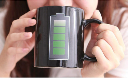 Magical Heat Sensitive Color Changing Battery Meter Coffee Mug