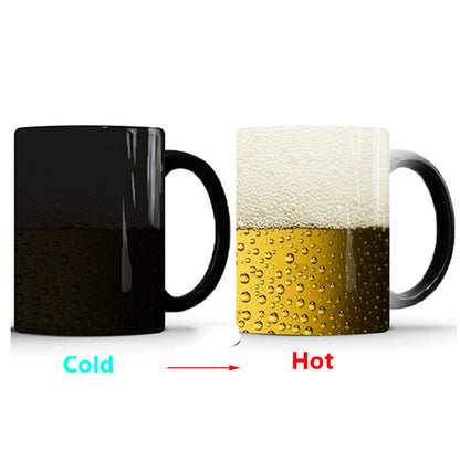 Magical Color Changing Heat Sensitive Beer Theme Ceramic Mug