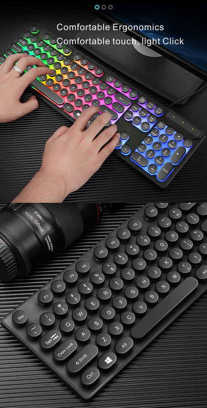 Ninja Dragons Midnight Black USB Wired Light Up Gaming Keyboard and Mouse Set