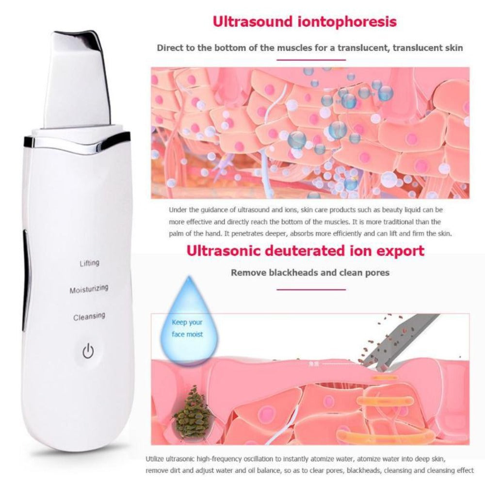 Ultrasonic 3 in 1 Deep Cleaner, Scrubber and Black Head Remover
