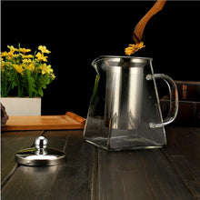Load image into Gallery viewer, Heat Resistant Glass Tea Pot with Stainless Steel Filter Basket
