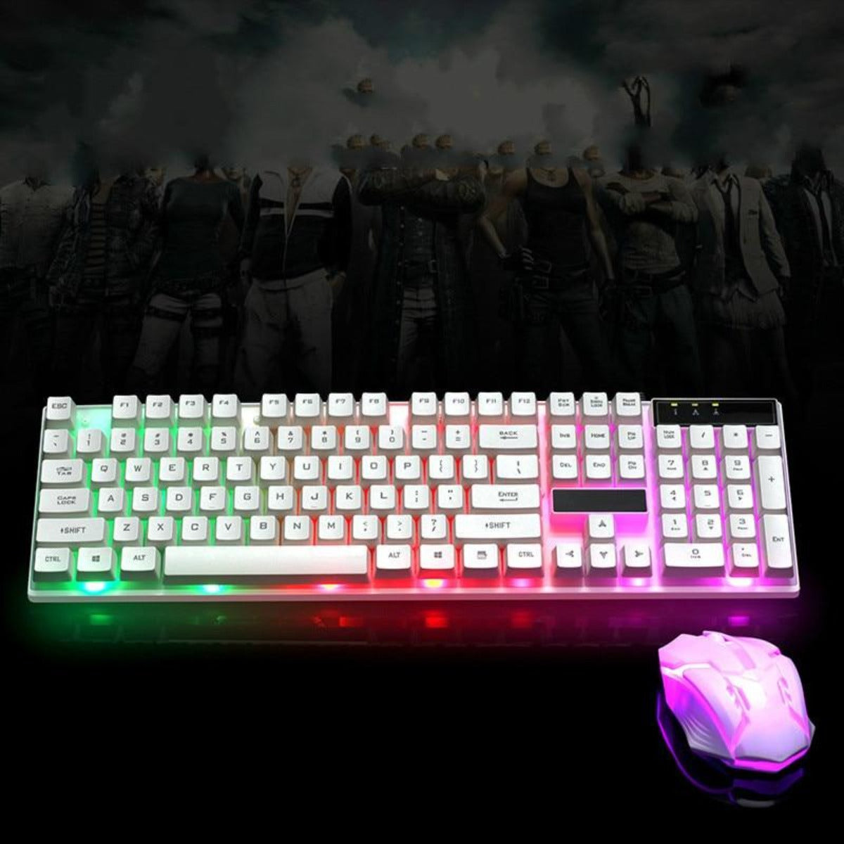Ninja Dragons White Knight Gaming Keyboard and Mouse Set