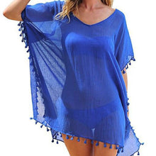 Load image into Gallery viewer, Summer Beach Wear Chiffon Tassels Swimsuit Cover Up

