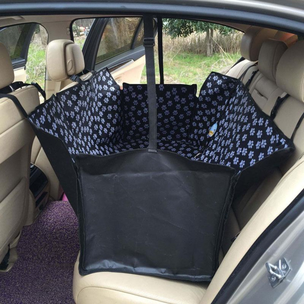 Dog Waterproof Car Seat Cover With Paw Prints