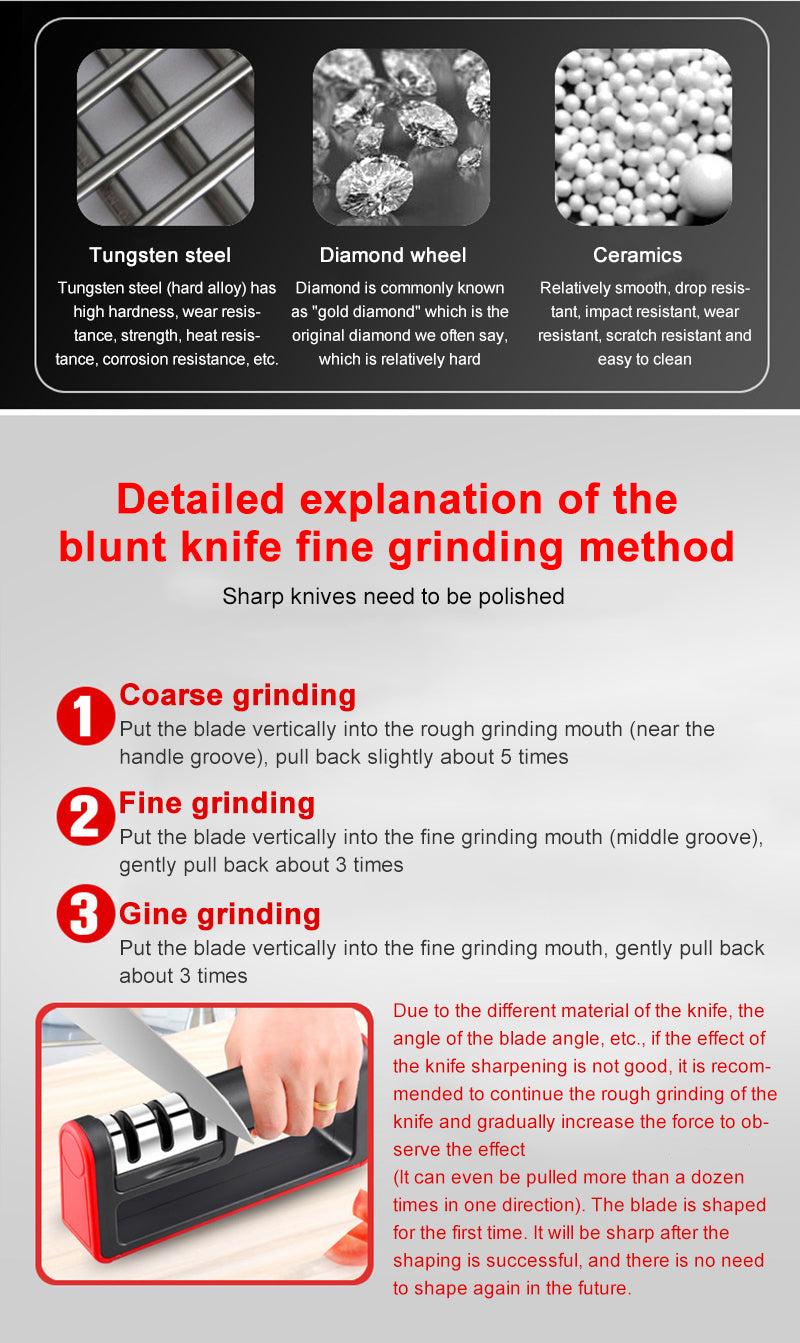 Knife Sharpener 3 Stage Handheld Professional Sharpening System