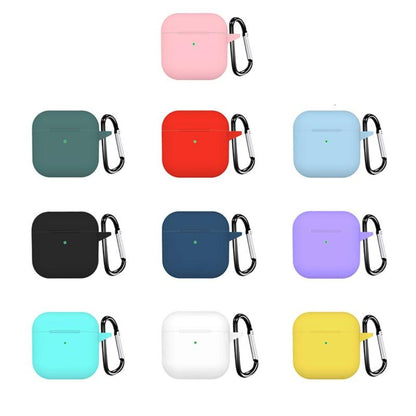 Silicone Waterproof Carry Protective Case for Airpods with Keychain (3 pcs pack)