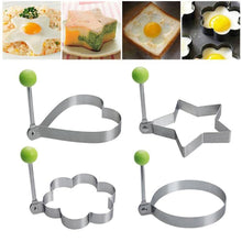 Load image into Gallery viewer, Stainless Steel 5 pc Egg and Pancake Mold Set
