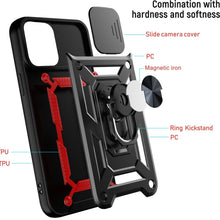 Load image into Gallery viewer, 360 Protection Armor Kickstand Case for iPhone X to 14 series with Camera Lens Cover
